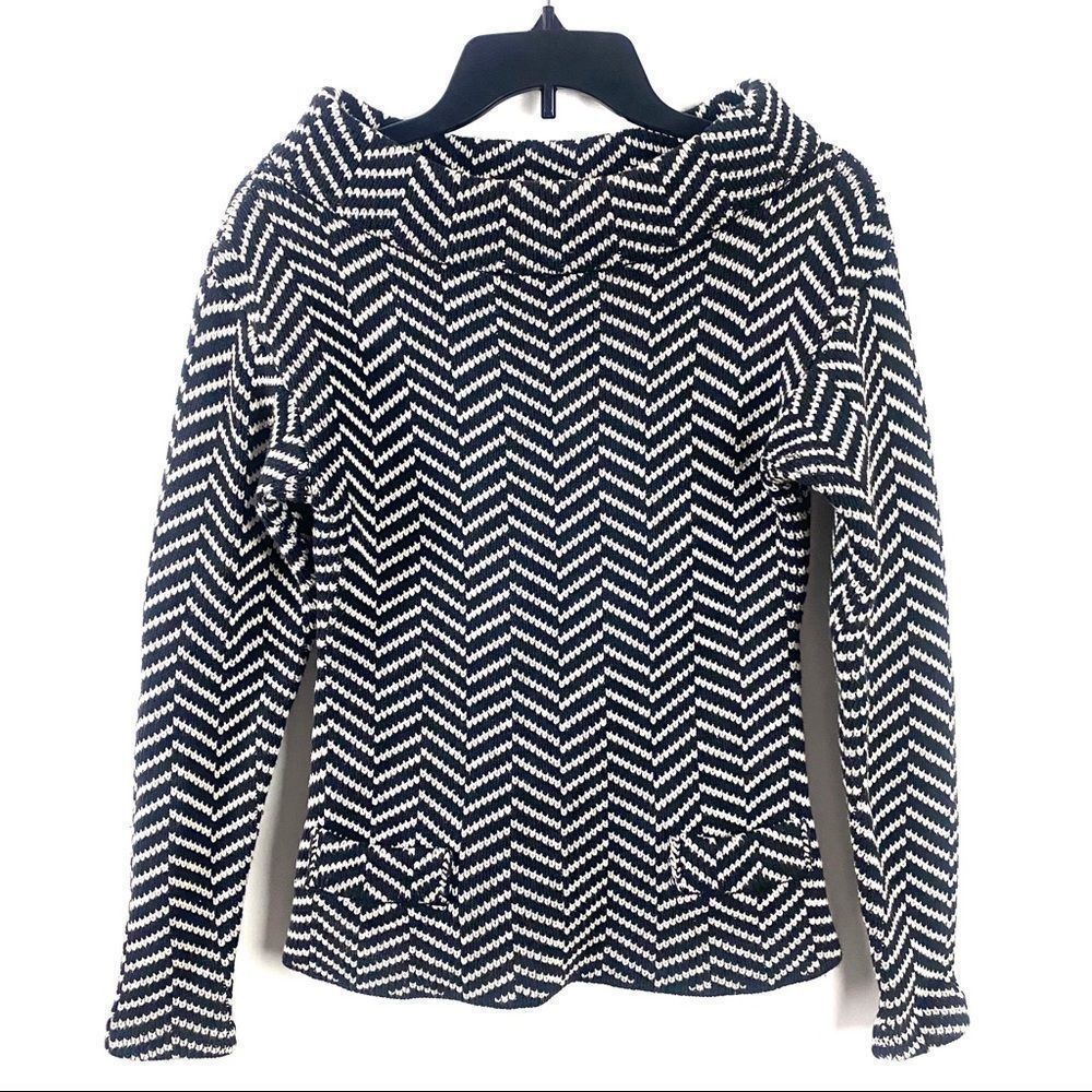 TRACY REESE Black White Heavy Knit Chevron‎ Sweater